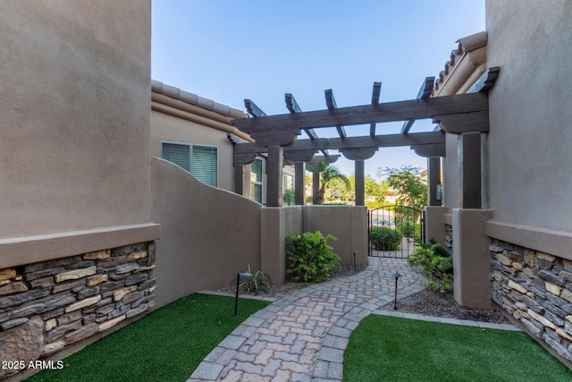 6202 E Mckellips Rd Unit 25, Mesa, AZ 85215 - view of yard with a gate and a pergola
