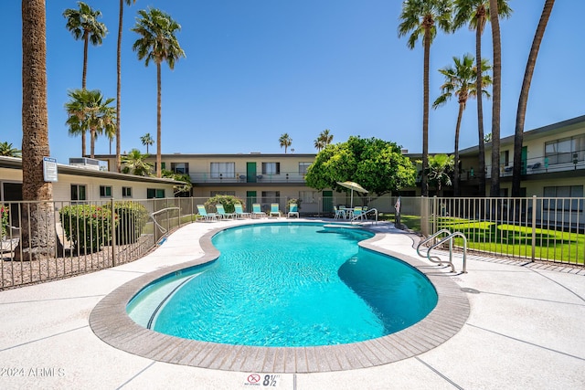 view of pool featuring a patio area