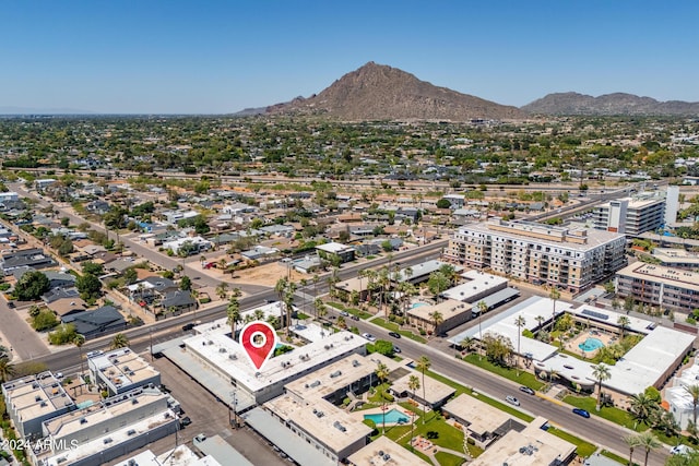 aerial view with a mountain view