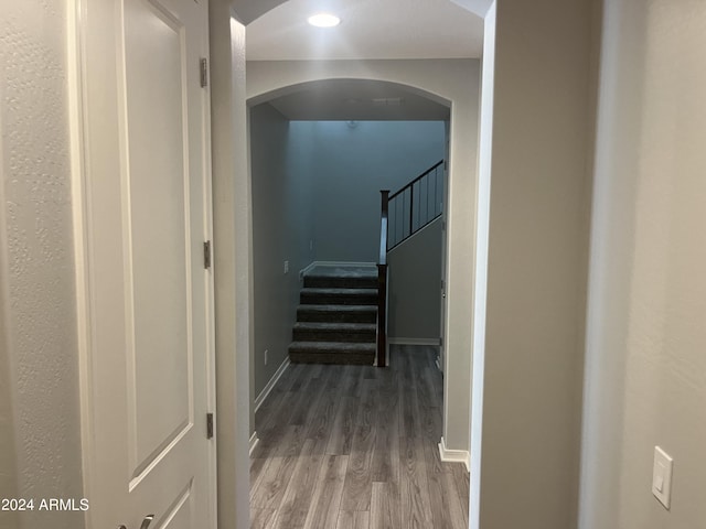 hall featuring hardwood / wood-style flooring