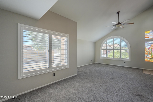 2340 W Myrtle Dr, Chandler, AZ 85248 - carpeted spare room with a ceiling fan and vaulted ceiling
