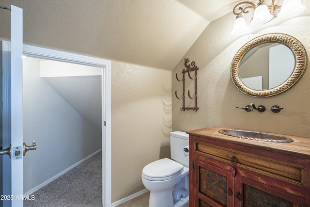 2340 W Myrtle Dr, Chandler, AZ 85248 - half bathroom with lofted ceiling and vanity