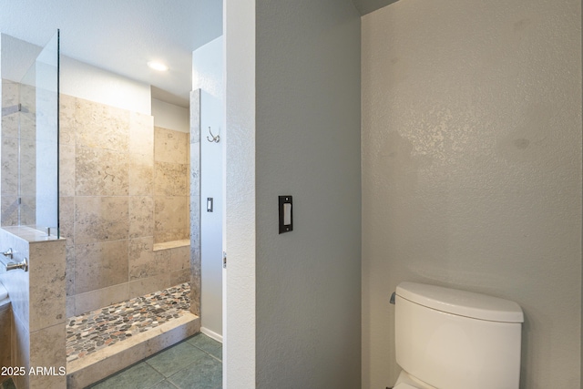 2340 W Myrtle Dr, Chandler, AZ 85248 - full bathroom featuring walk in shower, tile patterned floors, and a textured wall
