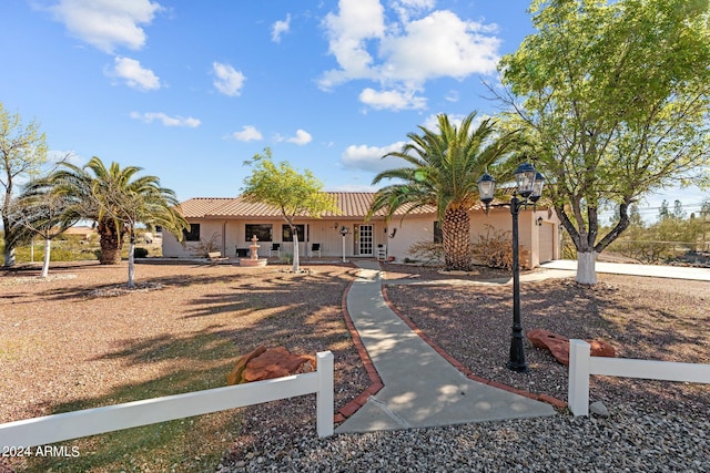 view of front of house with a garage