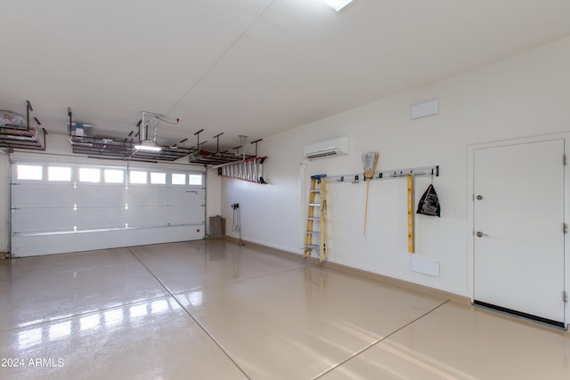 garage with a wall mounted AC