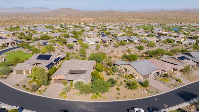 bird's eye view with a mountain view