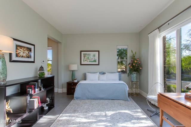 bedroom featuring tile patterned floors