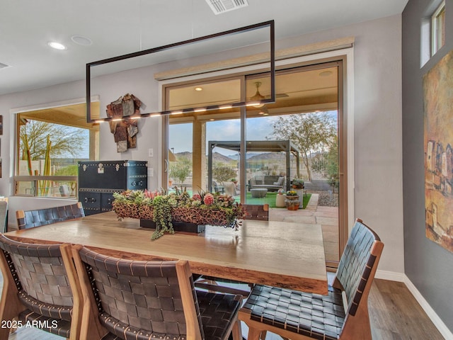 dining room featuring dark hardwood / wood-style flooring