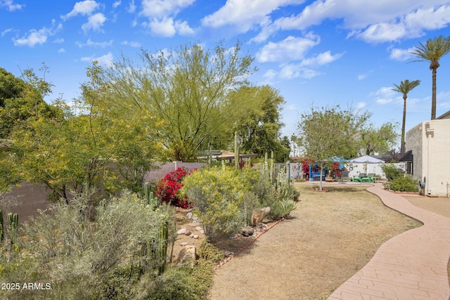 view of yard with fence