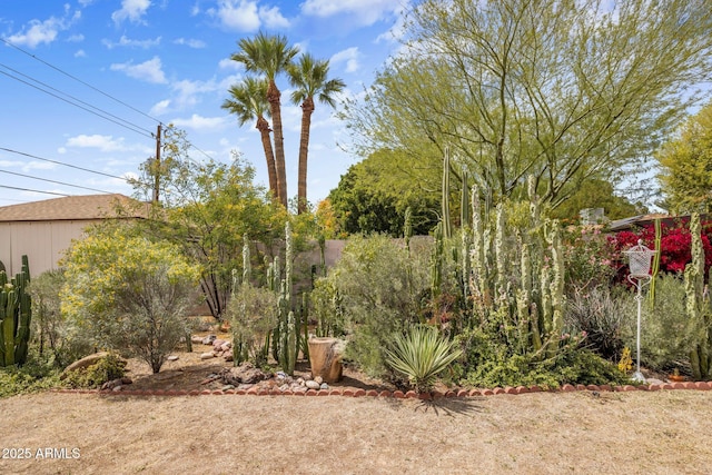 view of yard featuring fence