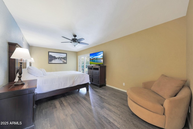 6911 E Thunderbird Rd, Scottsdale, AZ 85254 - bedroom featuring dark wood-type flooring and ceiling fan