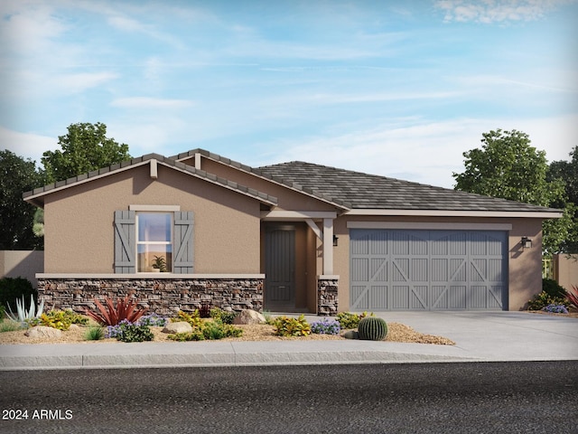 view of front facade featuring a garage