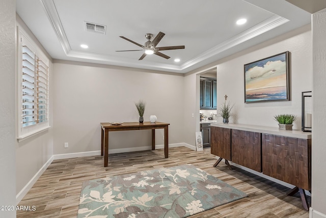 14655 W Pasadena Ave, Litchfield Park, AZ 85340 - office area with visible vents, crown molding, and a raised ceiling