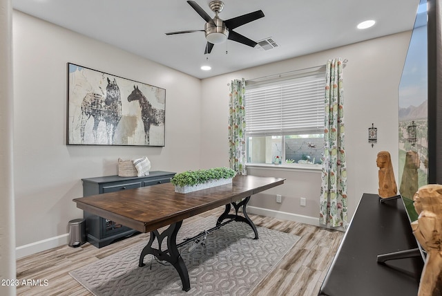14655 W Pasadena Ave, Litchfield Park, AZ 85340 - office space with light wood-style floors, ceiling fan, and baseboards