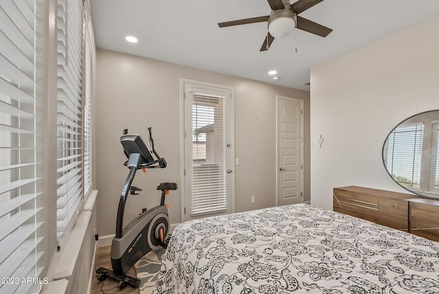 14655 W Pasadena Ave, Litchfield Park, AZ 85340 - bedroom featuring recessed lighting, a ceiling fan, and wood finished floors