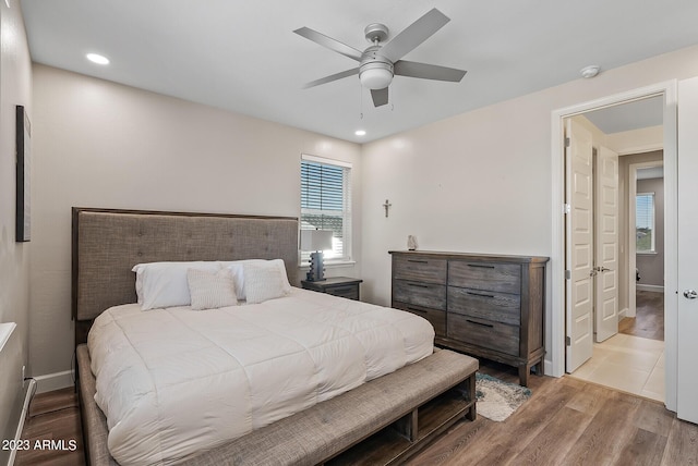 14655 W Pasadena Ave, Litchfield Park, AZ 85340 - bedroom with ceiling fan, recessed lighting, wood finished floors, and baseboards