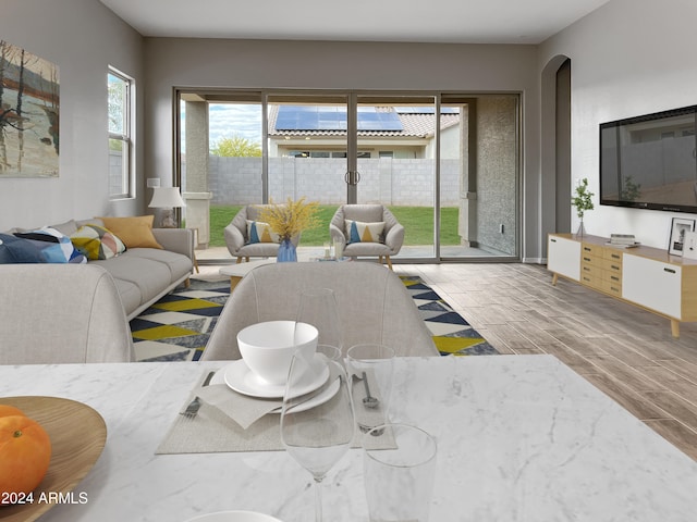 living room featuring hardwood / wood-style flooring