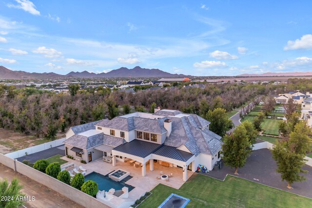 bird's eye view with a mountain view