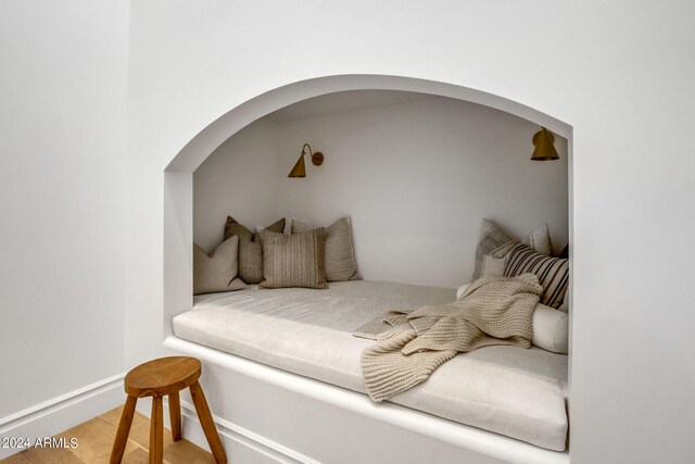 bedroom featuring light wood-type flooring