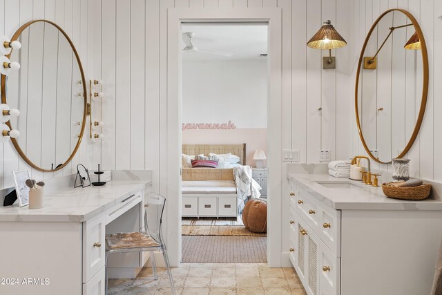 bathroom featuring vanity and tile patterned floors