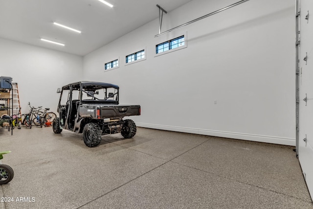 garage with baseboards