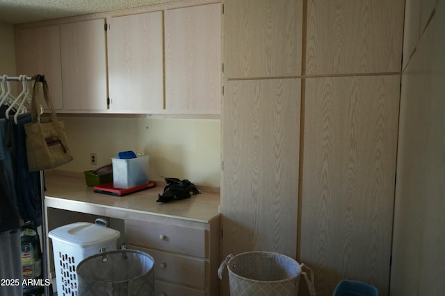 interior space with light brown cabinets