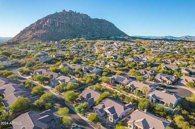 bird's eye view with a mountain view and a residential view