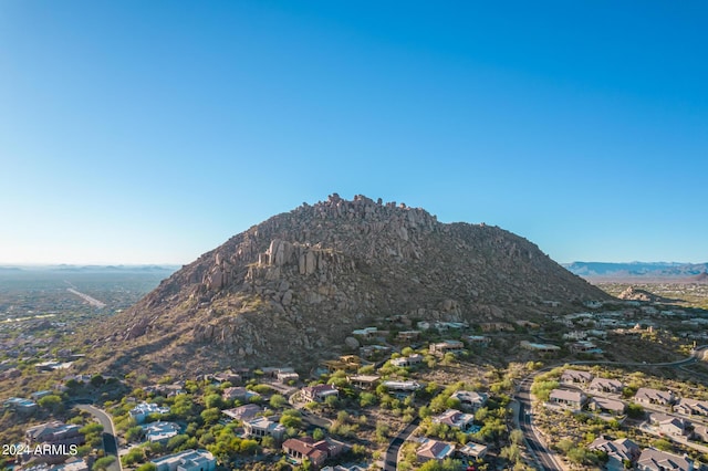 property view of mountains featuring a residential view