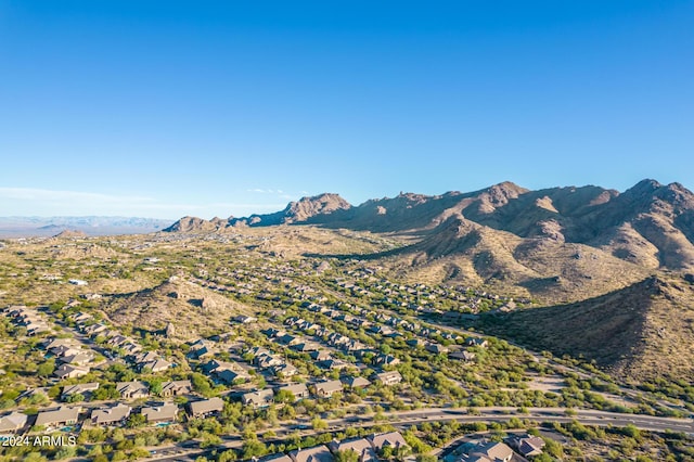 property view of mountains featuring a residential view