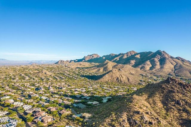 property view of mountains with a residential view