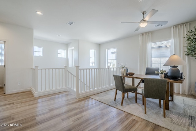 644 N Vine St, Chandler, AZ 85225 - office featuring wood finished floors, a ceiling fan, recessed lighting, and baseboards