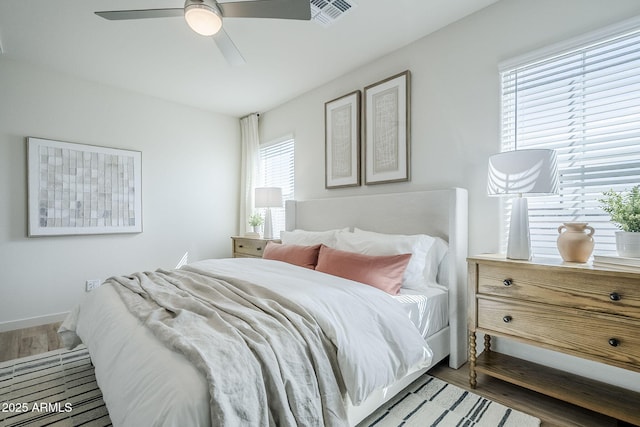 644 N Vine St, Chandler, AZ 85225 - bedroom with wood finished floors and ceiling fan