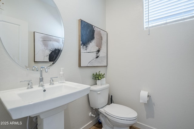 644 N Vine St, Chandler, AZ 85225 - bathroom featuring toilet, a sink, baseboards, and wood finished floors