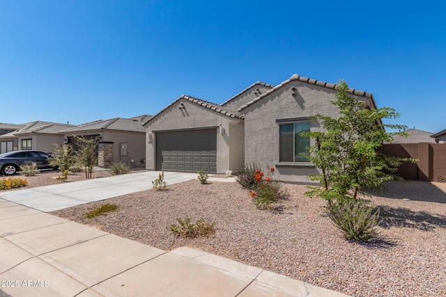 view of front of home with a garage