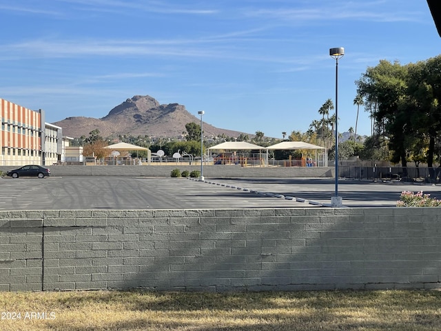 view of street with a mountain view