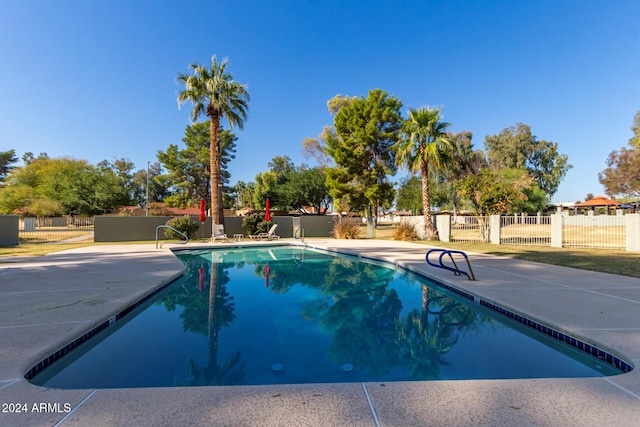 view of pool featuring a patio area