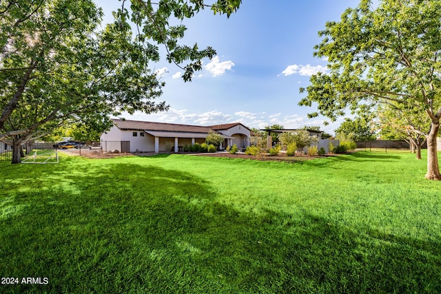 view of yard featuring fence