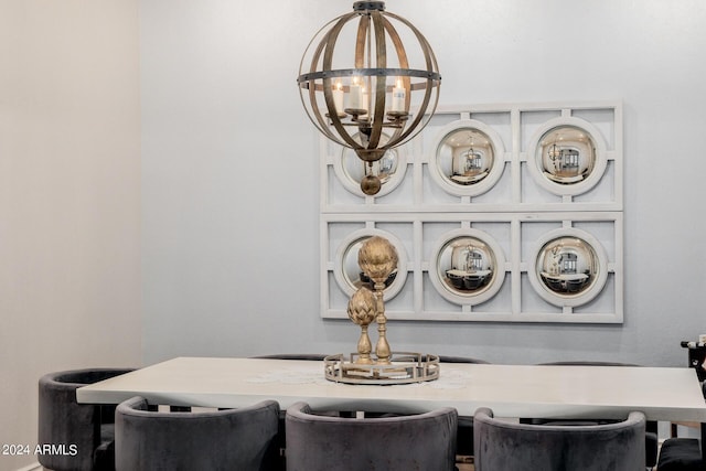 dining room featuring a chandelier