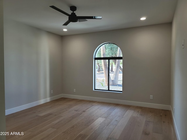 7724 E Charter Oak Rd, Scottsdale, AZ 85260 - spare room with light wood-type flooring, recessed lighting, and a ceiling fan
