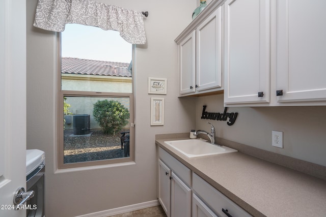 laundry area with sink and cabinets