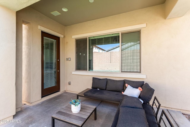 view of patio featuring outdoor lounge area