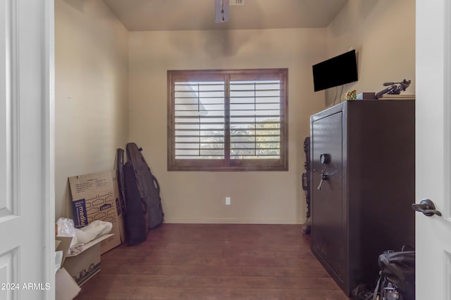 interior space featuring dark wood-type flooring