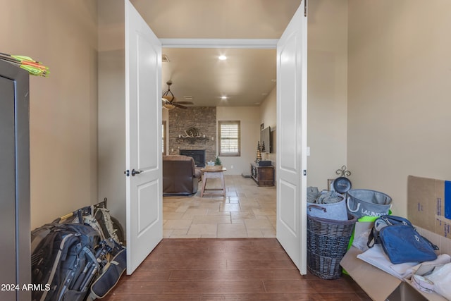 corridor featuring tile patterned floors