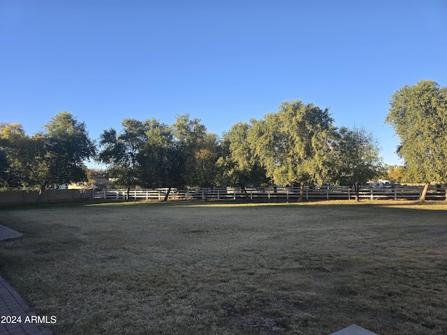 view of yard featuring a rural view