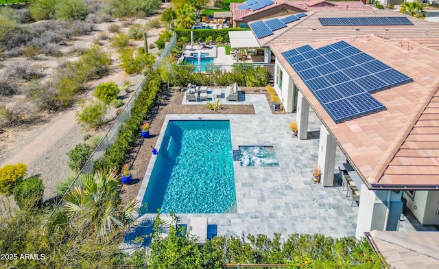 view of pool with a fenced in pool and a patio area