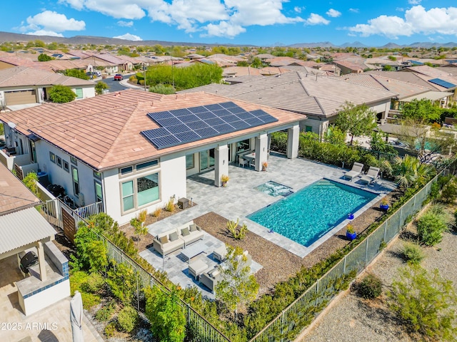 bird's eye view with a residential view