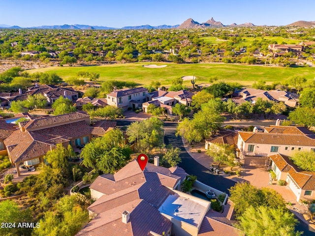 aerial view with a mountain view