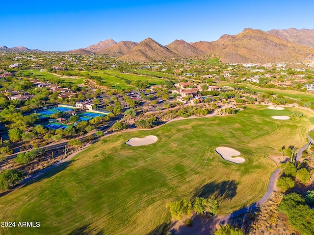 bird's eye view featuring a mountain view