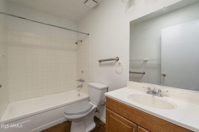 7737 W Medlock Dr, Glendale, AZ 85303 - full bathroom with shower / bath combination, visible vents, toilet, and vanity