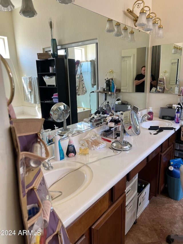 bathroom with sink and tile patterned floors